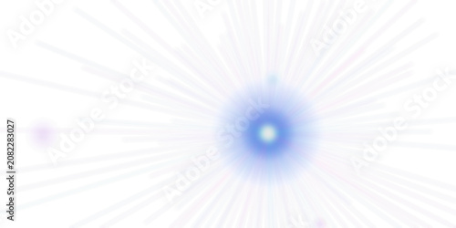 Radiating blue light effect with starburst rays on a transparent background