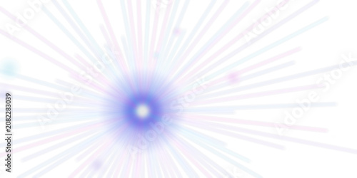 Radiating blue light effect with starburst rays on a transparent background
