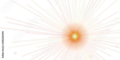 Radiant light effect with glowing sunburst rays on a transparent background