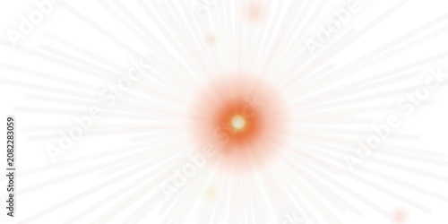 Radiating light effect with glowing sun flare on a transparent background