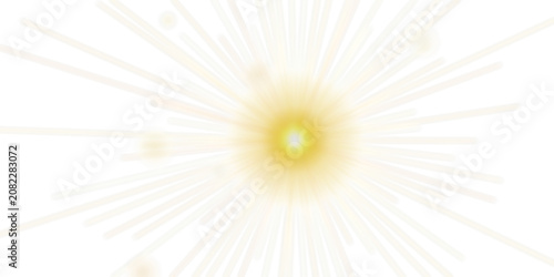Radiant light effect with glowing sun rays on a transparent background style