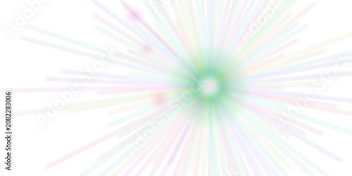 Abstract Light Effect Bursting with Colorful Rays on Transparent Background
