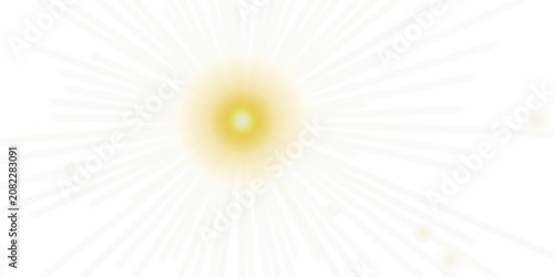 Radiant Light Effect Shining on Transparent Background for Graphic Design