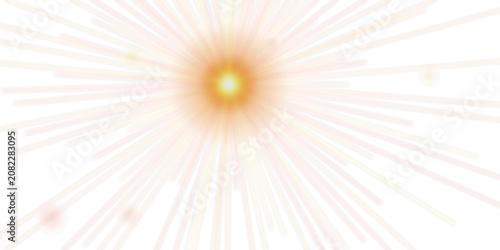 Radiant light effect with glowing sun rays isolated on a transparent background