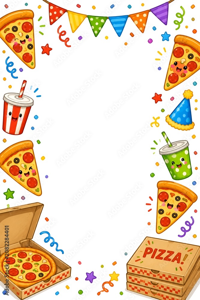 Obraz premium pizza background vector illustration