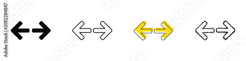 Foto A collection of four distinct arrow icons, each representing opposing directions