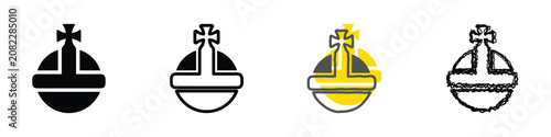 фотографія A collection of four distinct graphic representations of the orb and cross symbo