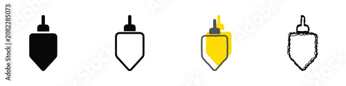 Fotografie A collection of four distinct plumb bob icons, each rendered in a unique artisti