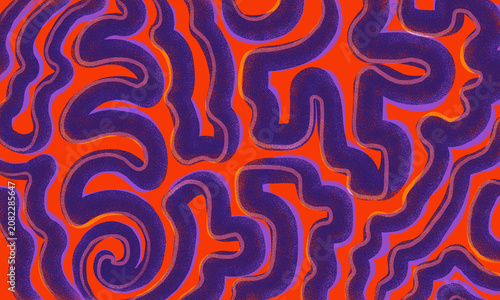 Psychedelic swirl and curved lines abstract backdrop. Template for Illustration, Banner, background, and etc.