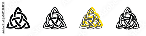 Quadro su tela A stylized Celtic Triquetra knot, a symbol of interconnectedness and eternal lif