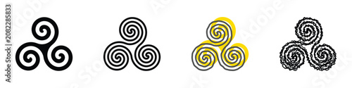 Fotografie A collection of four distinct artistic interpretations of the ancient Celtic tri