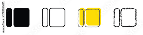 Canvas-taulu A collection of four distinct graphical icons, each depicting two adjacent shape