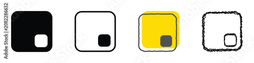 Obraz na płótnie A collection of four distinct square icons, each featuring rounded corners and a