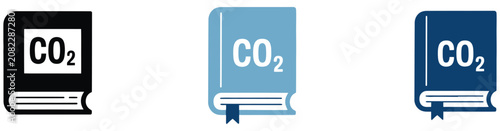 Fotografie CO2 Registry Icon Set Featuring Carbon Dioxide Register Emissions Records Enviro