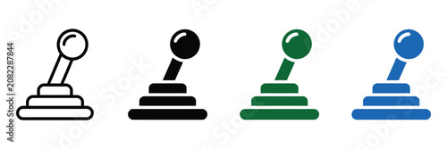 Fotografie Gear shift lever icons illustrating manual transmission layouts, automotive control symbols, vehicle dashboard interface, clean vector graphics for transportation and mobility
