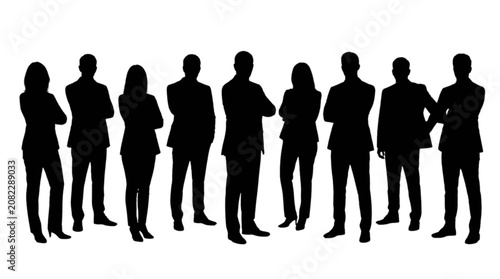 Black silhouette of people walking in a row vector
