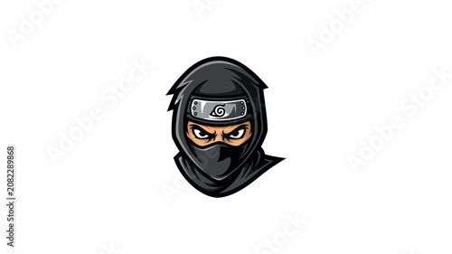Illustrative Ninja Head Mascot for Action Gaming and Sports Team Branding a-104