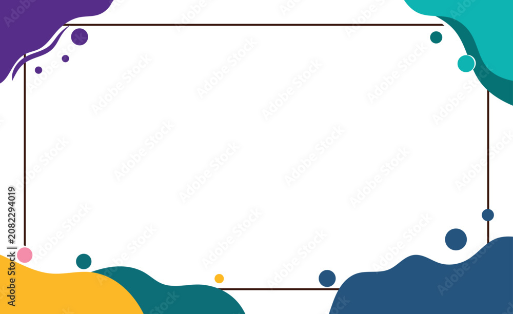 Obraz premium Abstract fluid corner frame. Organic blob border background. Minimal geometric banner template. Vector illustration.