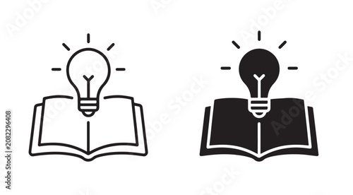 Minimal Learning Idea Icon – Creative Education Concept Vector Illustration