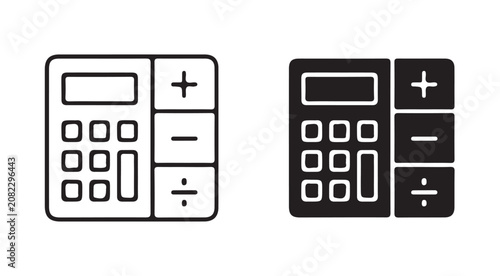 Minimal Mathematics Icon – Modern Math Education Vector Illustration