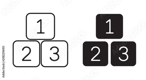Minimal Number Learning Icon – Early Math Education Vector Illustration