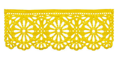 Yellow Papel Picado Decorative Top Border Ornament