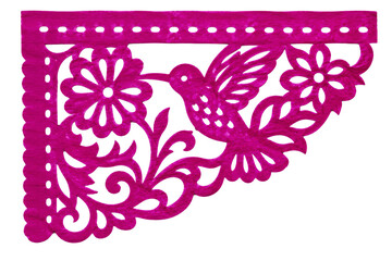 Pink Papel Picado Floral Corner Decoration Ornament