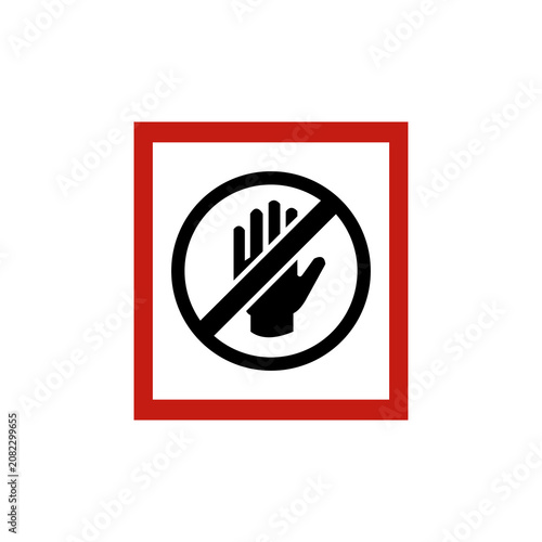 No Entry Hand Stop Sign Prohibition Warning Symbol Vector Illustration