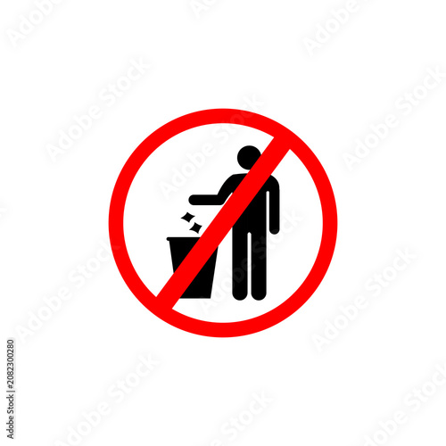No Littering Sign Prohibition Symbol Vector Isolated on White Background