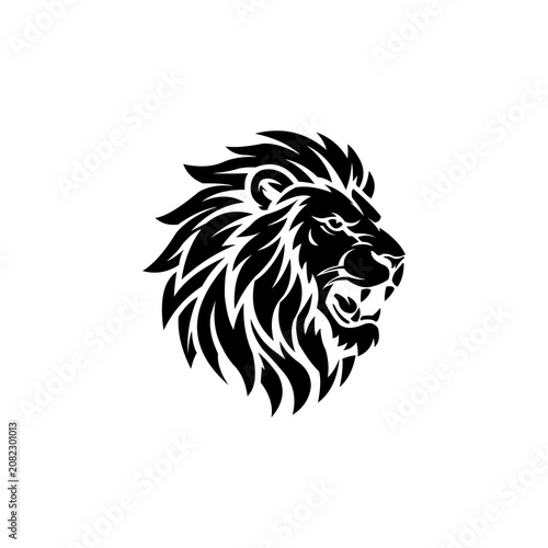 Black Lion Head Logo Vector, Modern Roaring Lion Mascot, Luxury Heraldic Animal Emblem