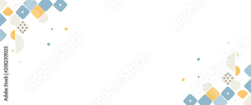 Colorful geometric shapes on white background for graphic design elements