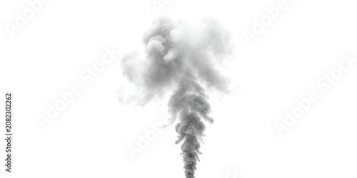 Schilderij op canvas Thick grey smoke plume rising up into the air