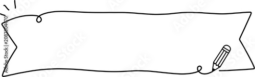 Hand Drawn Flag Banner Pencil Note Frame