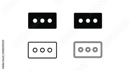 Εκτύπωση καμβά Rectangular Shape With Three Circles Black And White Silhouette