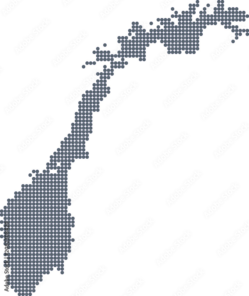 Obraz premium Pixelated map of Norway digital representation 