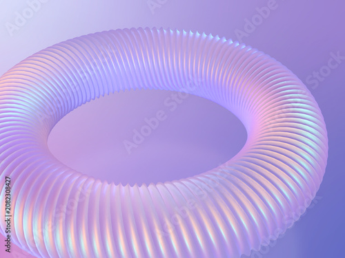 近未来テクノロジーを象徴する発光サークルの3DCGイラスト