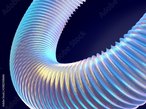 近未来テクノロジーを象徴する発光サークルの3DCGイラスト