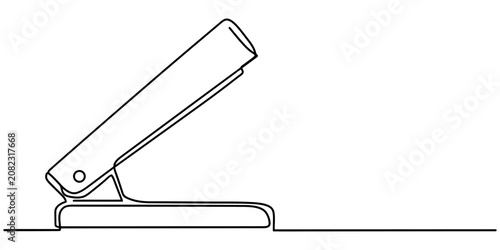 Cuadro en lienzo Continuous single line drawing of a paper hole puncher office tool for school an