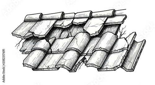 Canvastavla Roof tiles in a pattern.