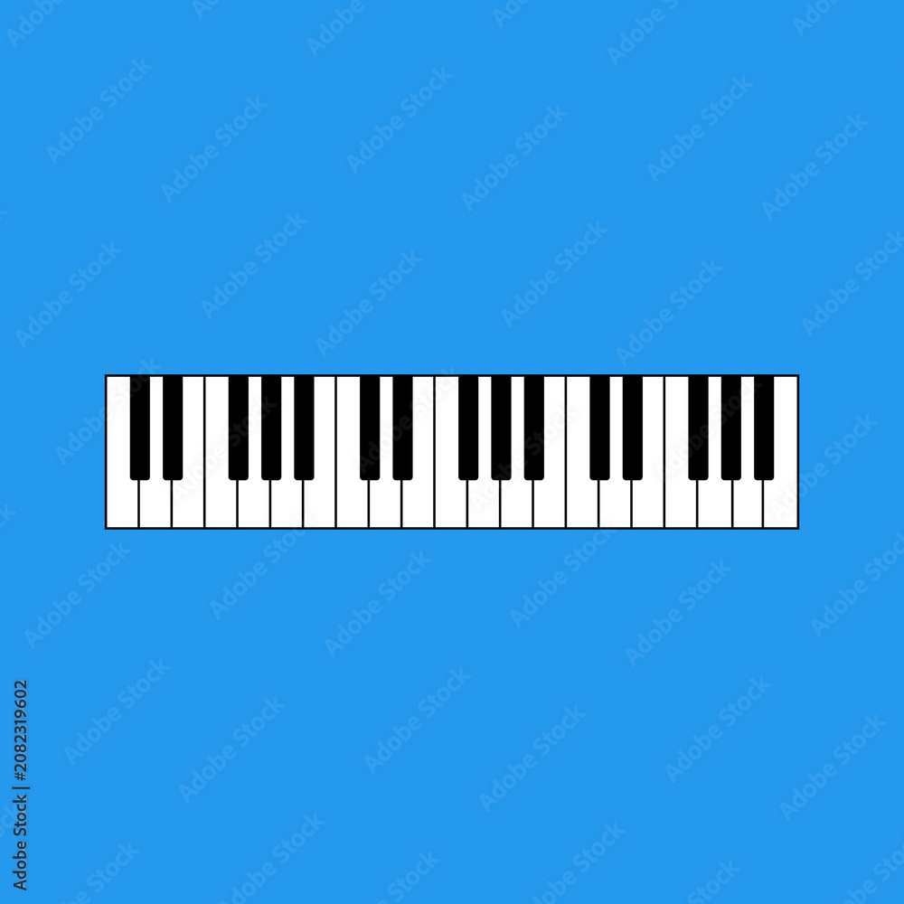 Fototapeta premium Realistic Piano Keyboard Keys Vector Illustration Isolated on White Background for Classical Music Instrument Design and Musical Audio Concept