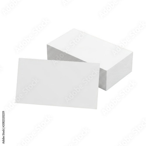 Stack of blank white business cards for branding