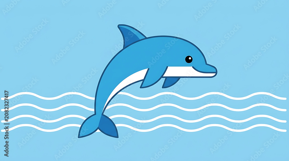 Obraz premium A dolphin jumps out of the ocean waves in the sea water