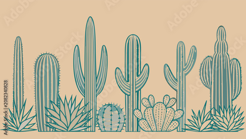 vector illustration of an abstract background cactus.
