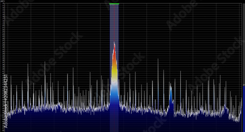 Foto High resolution SDR frequency spectrum analyzer signal visualization display