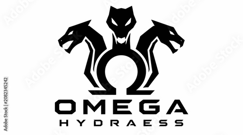 Canvastavla Omega Hydraess logo with three heads and omega symbol.