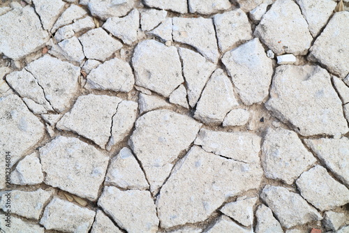 Cracked concrete surface texture with irregular fracture pattern