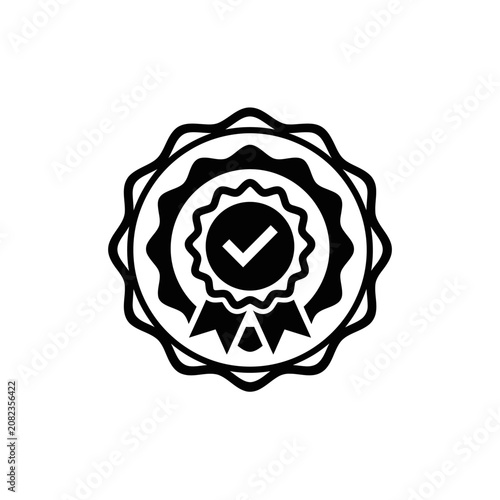 Quality guarantee seal icon with checkmark