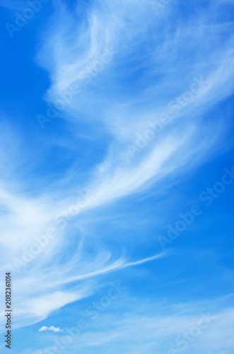 Blue sky and white clouds.