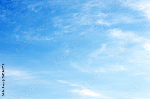 Blue sky and white clouds.