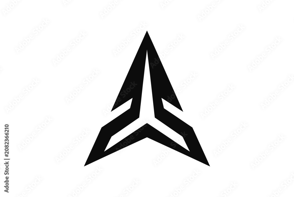 Fototapeta premium Abstract geometric arrowhead logo for modern business branding.